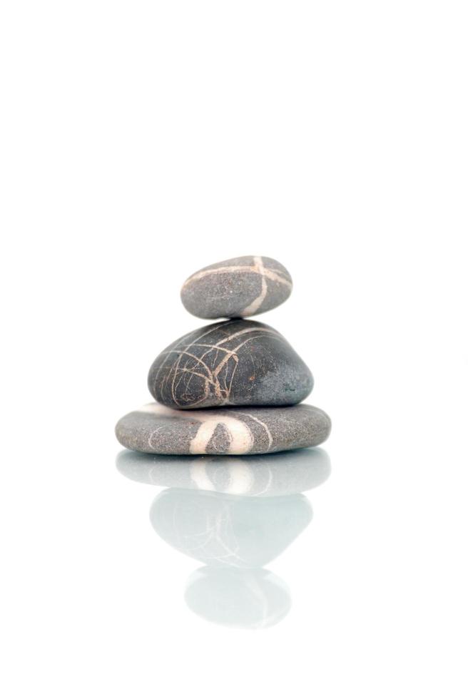 .zen stones with reflection isolated photo