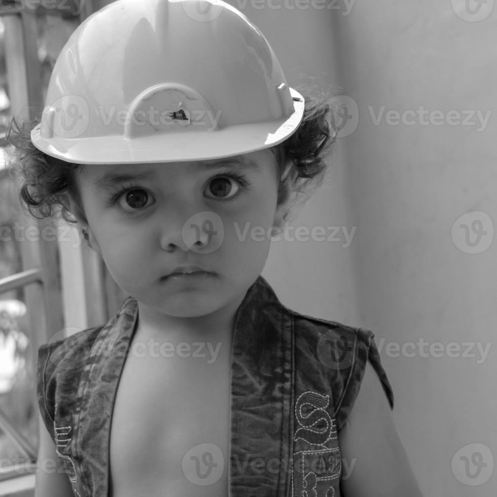 Cute little boy Shivaay sapra at home balcony during summer time, Sweet little boy photoshoot during day light, Little boy enjoying at home during photo shoot - Black and White