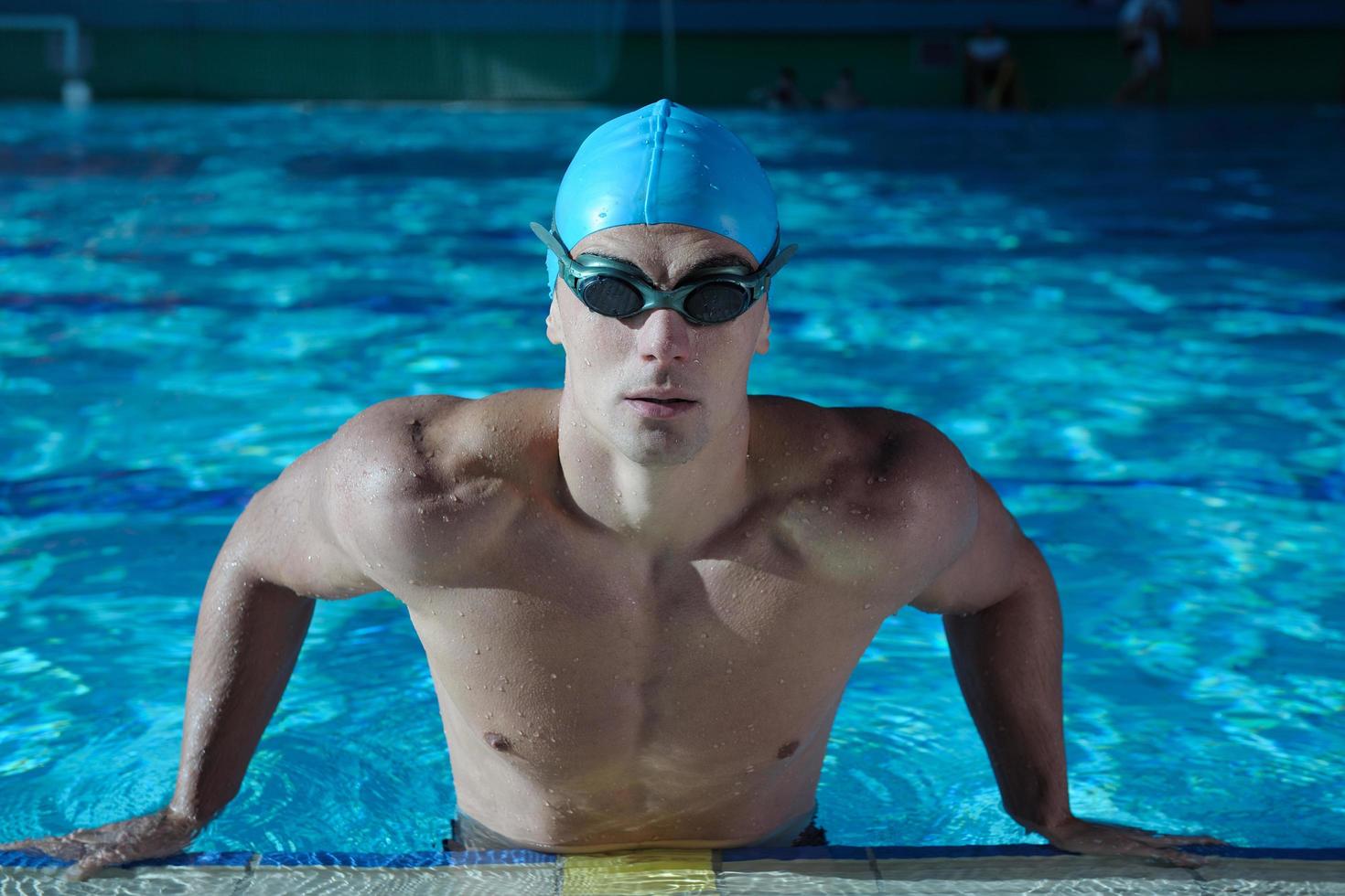 Swimmer in pool photo