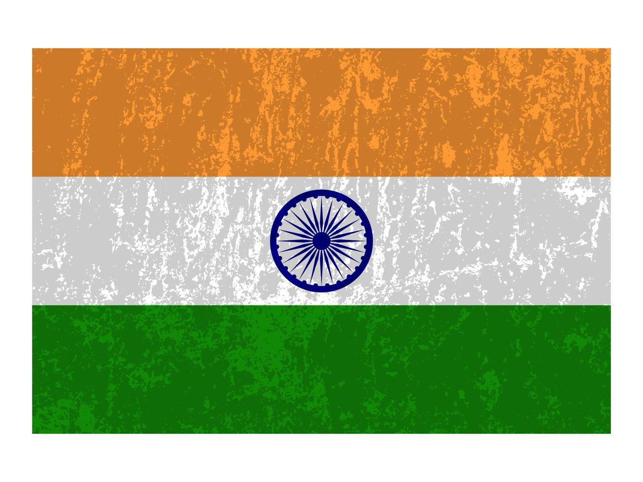 India grunge flag, official colors and proportion. Vector illustration.