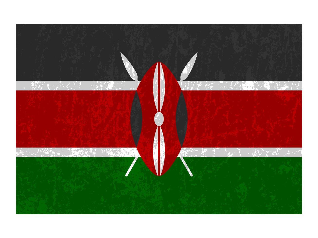 Kenya grunge flag, official colors and proportion. Vector illustration.