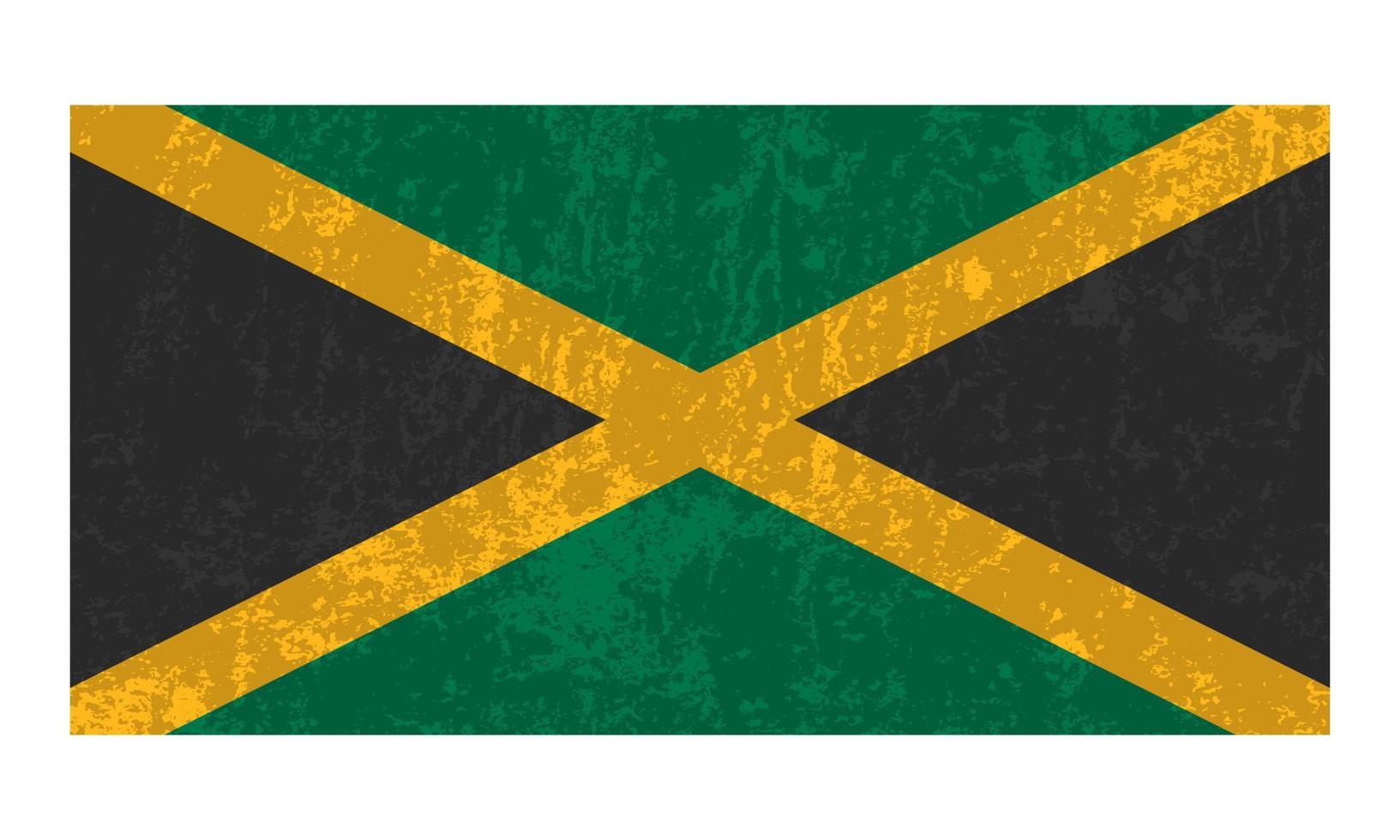 Jamaica grunge flag, official colors and proportion. Vector illustration.