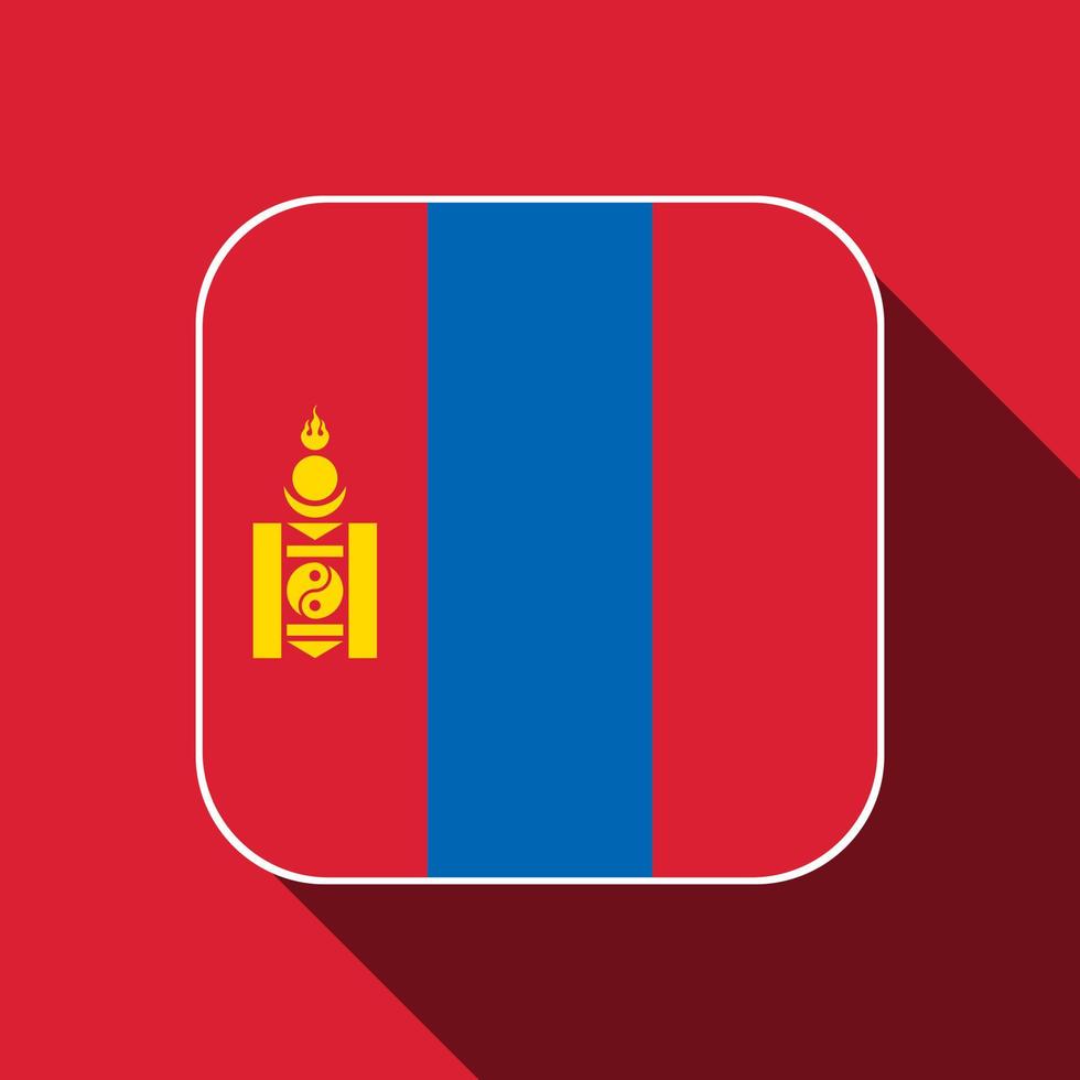 Mongolia flag, official colors. Vector illustration.