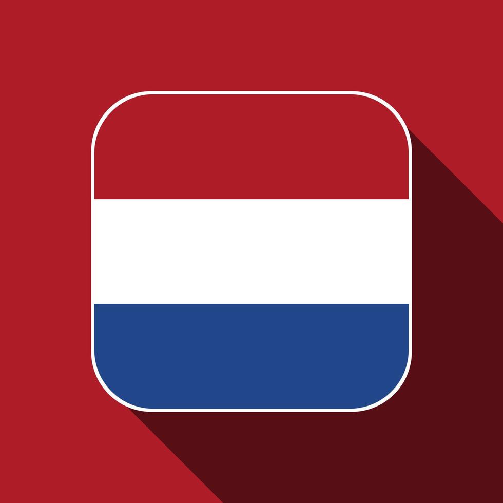 Netherlands flag, official colors. Vector illustration.