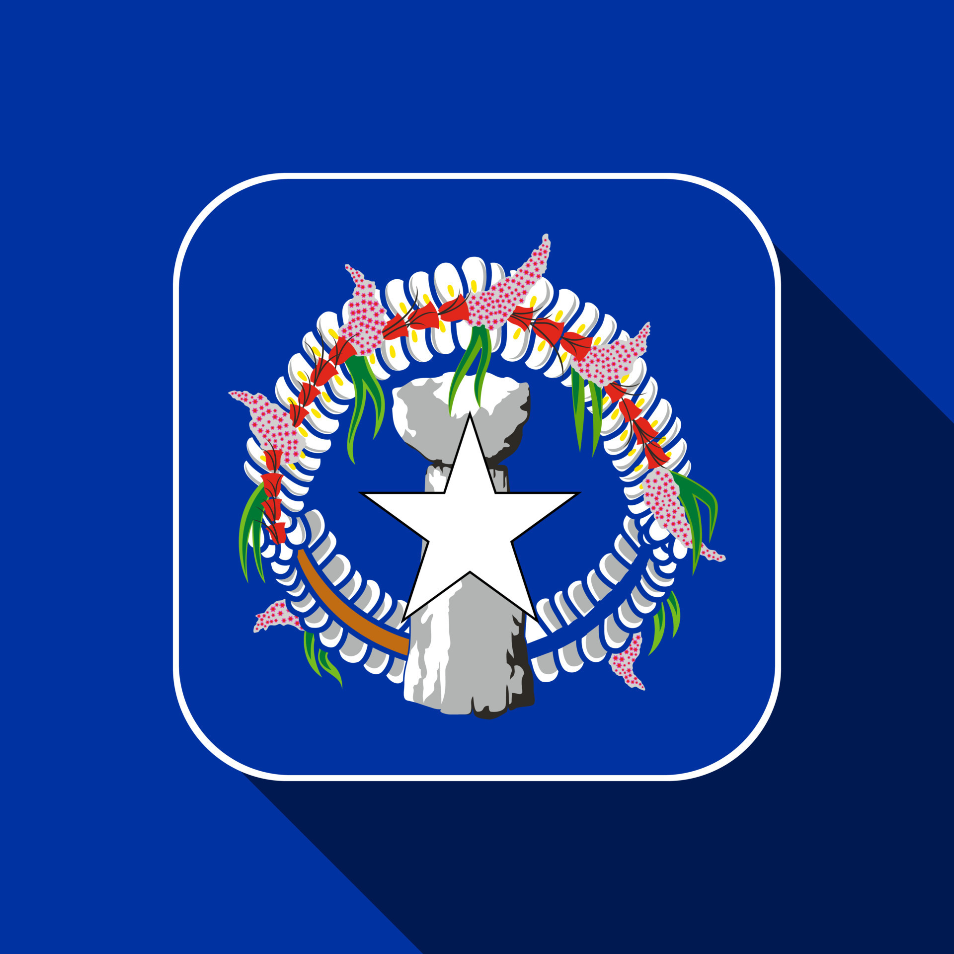 Northern Mariana Islands flag, official colors. Vector illustration