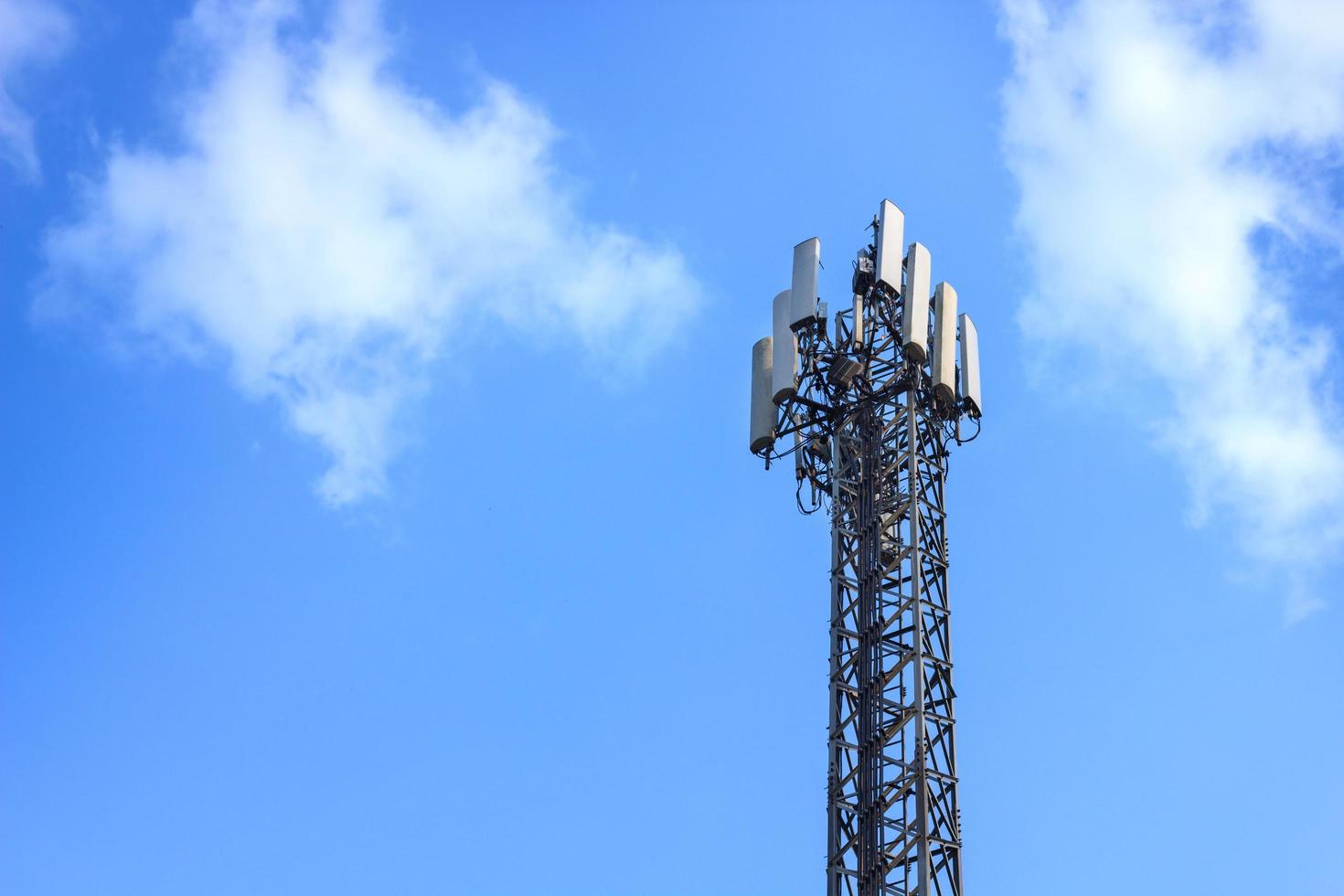 Repeater stations or Telecommunications tower in  blue sky photo