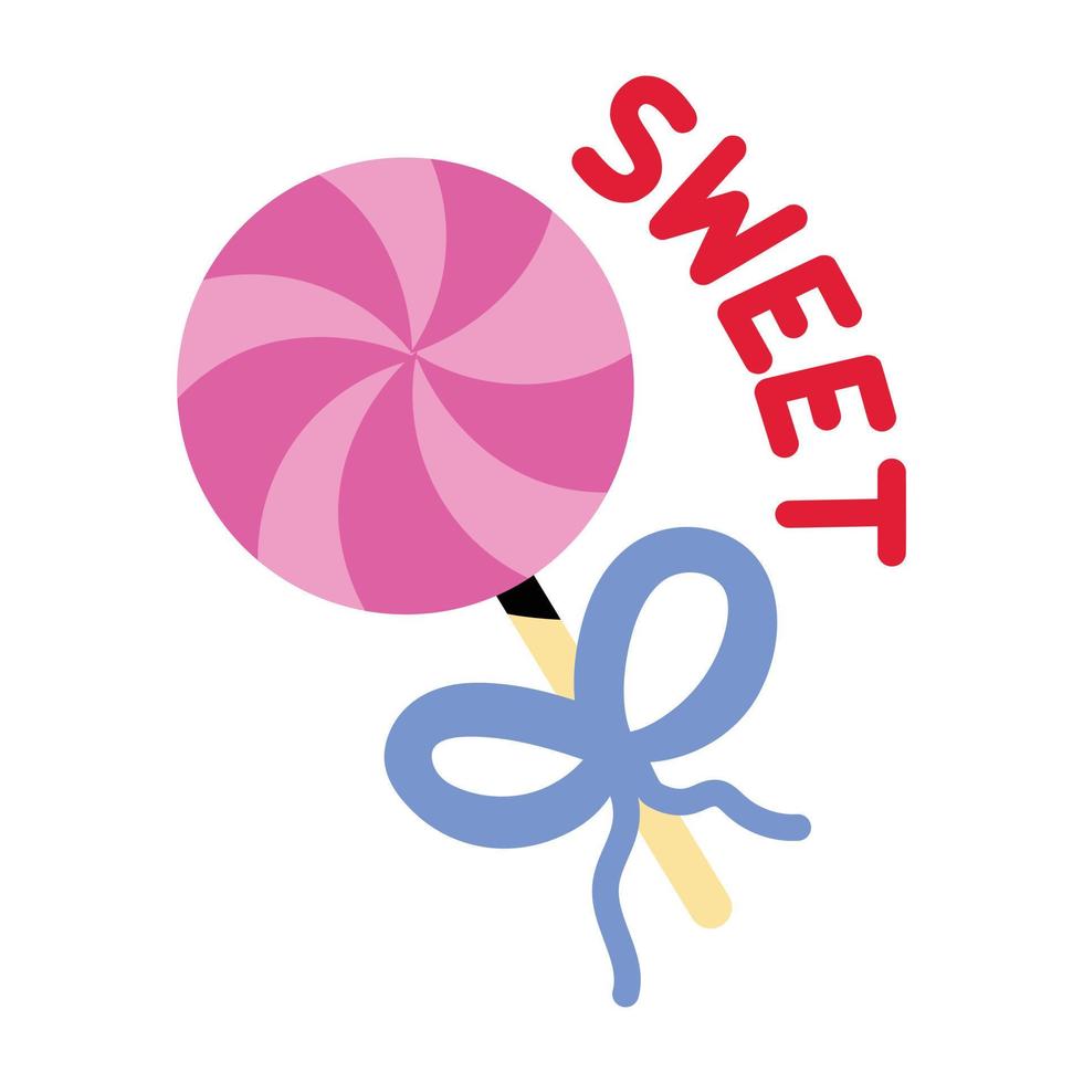 Premium flat sticker design of lollipop vector