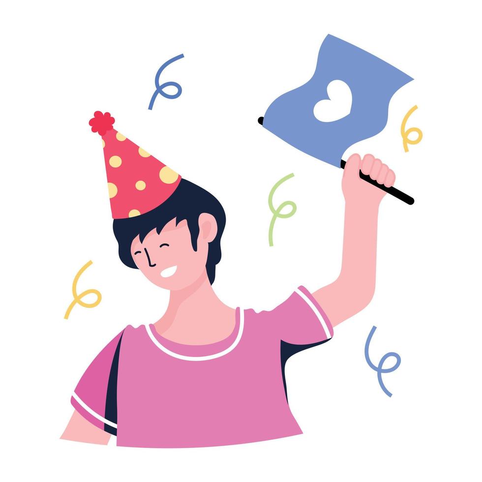 Premium flat sticker of birthday bash vector