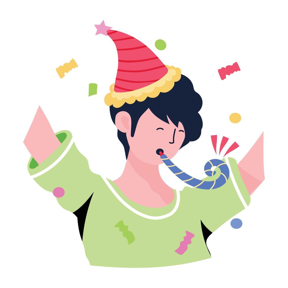 Premium flat sticker of birthday bash vector