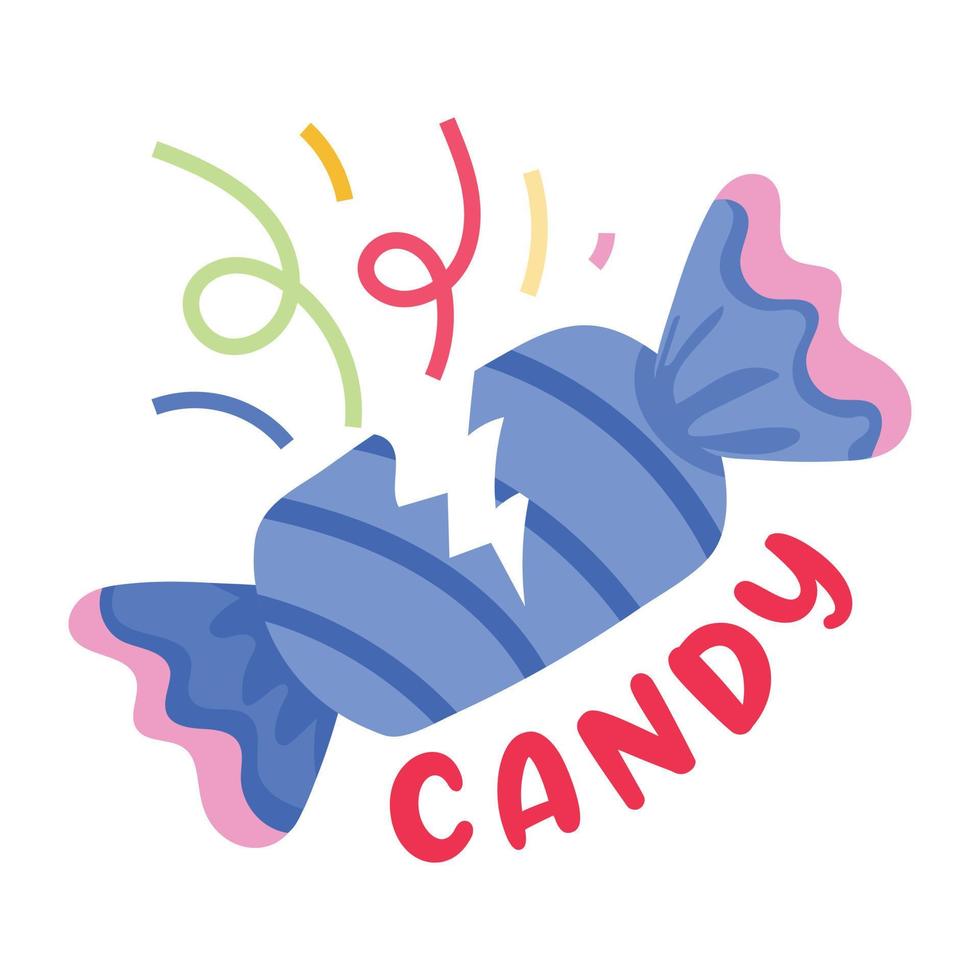 A flat sticker icon of candy vector
