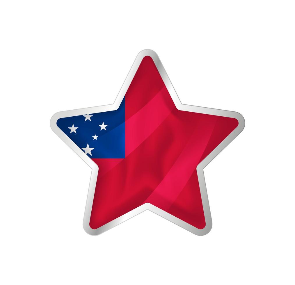 bandera de samoa en estrella. estrella de botón y plantilla de bandera. fácil edición y vector en grupos. Ilustración de vector de bandera nacional sobre fondo blanco.