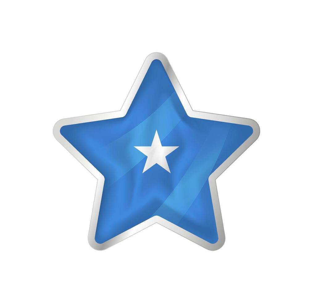 bandera de somalia en estrella. estrella de botón y plantilla de bandera. fácil edición y vector en grupos. Ilustración de vector de bandera nacional sobre fondo blanco.