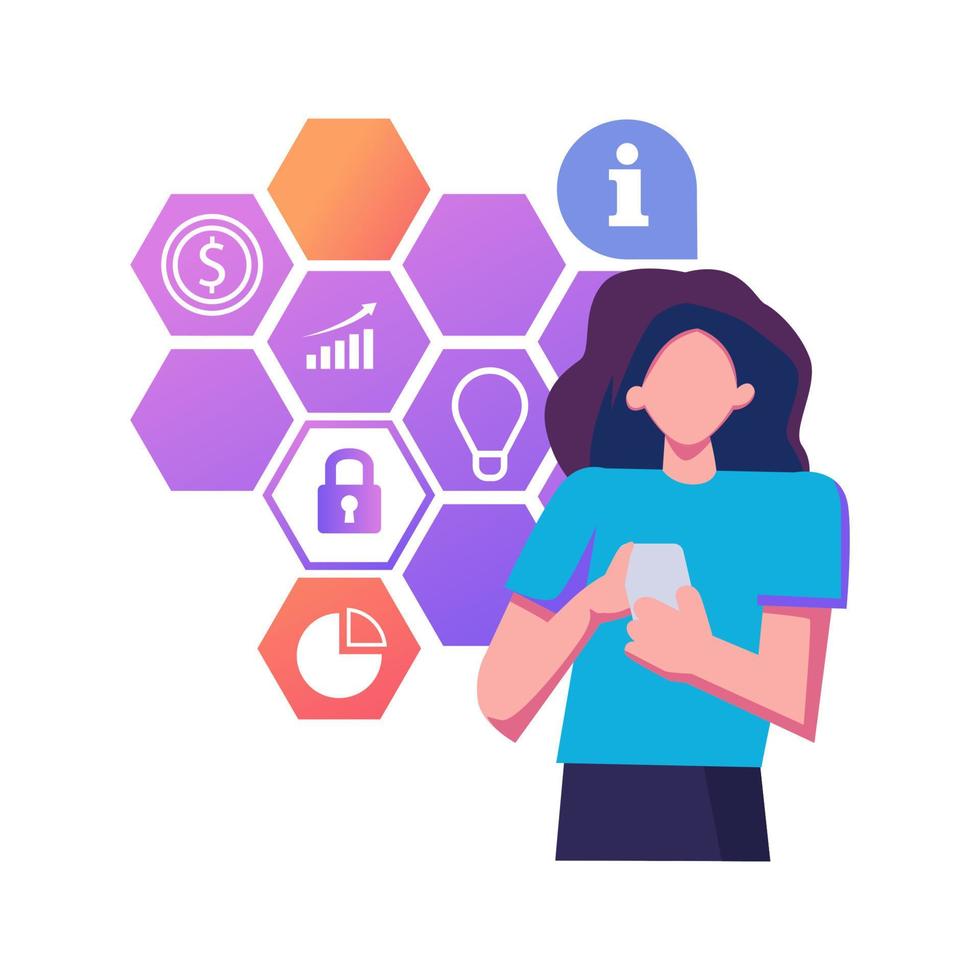 Information science flat style illustration design vector