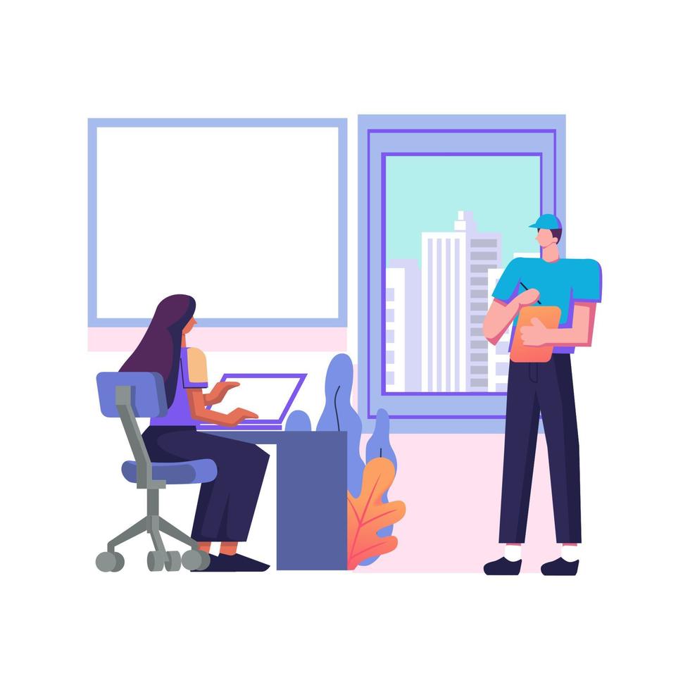 On demand urban workspace flat style illustration vector