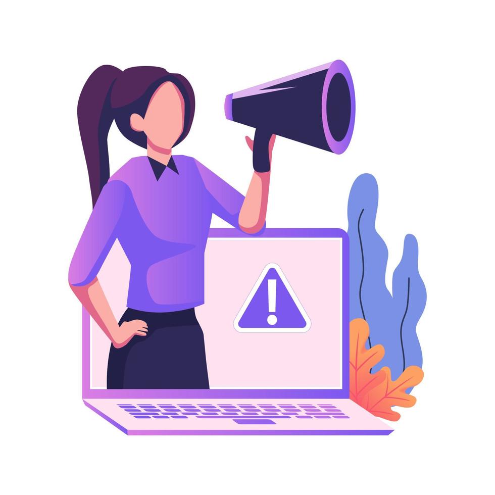 diseño de ilustración de estilo plano de alerta de trabajo vector