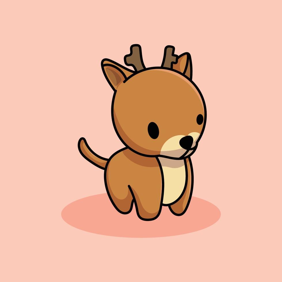 ciervos dibujos animados mascotas graciosas vectores sonrisa felicidad divertidas lindas guays marrones