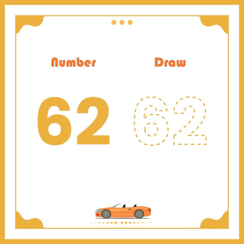 Number Drawing for Kids Fun Outline Vector Preschool Number Illustration for Kids Learning Activity for Back to School Number Coloring Book