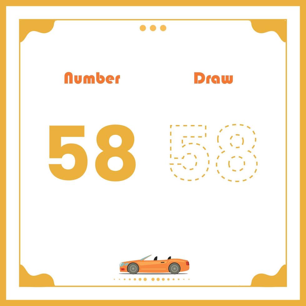 Number Drawing for Kids Fun Outline Vector Preschool Number Illustration for Kids Learning Activity for Back to School Number Coloring Book