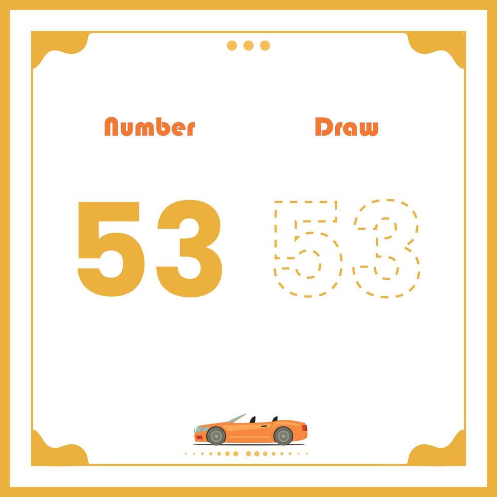 Number Drawing for Kids Fun Outline Vector Preschool Number Illustration for Kids Learning Activity for Back to School Number Coloring Book