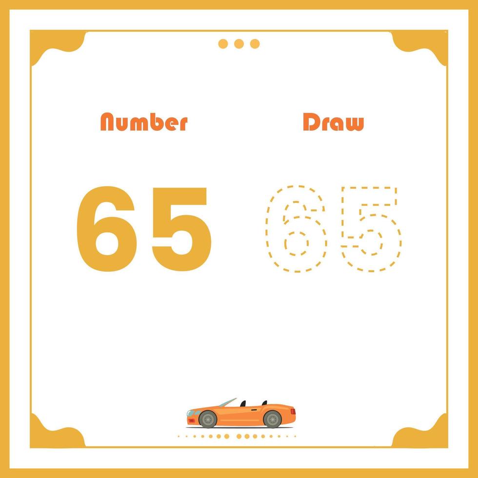 Number Drawing for Kids Fun Outline Vector Preschool Number Illustration for Kids Learning Activity for Back to School Number Coloring Book