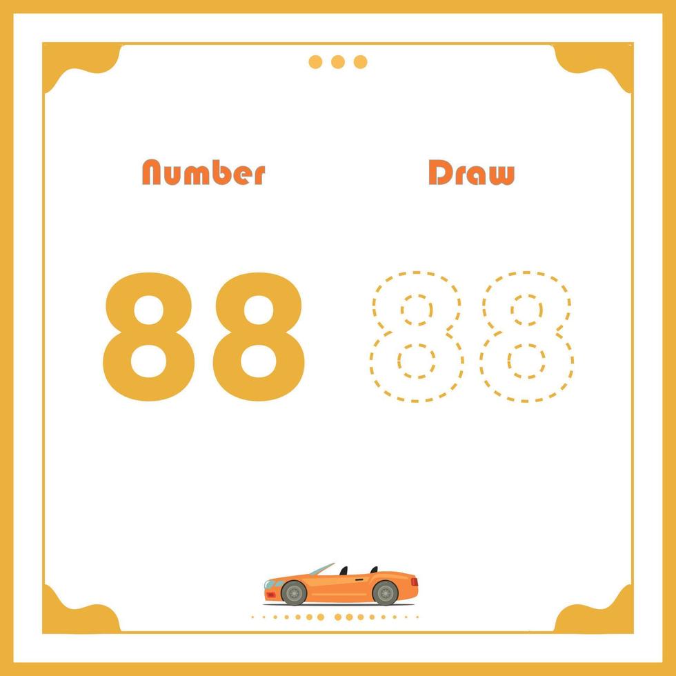 Number Drawing for Kids Fun Outline Vector Preschool Number Illustration for Kids Learning Activity for Back to School Number Coloring Book