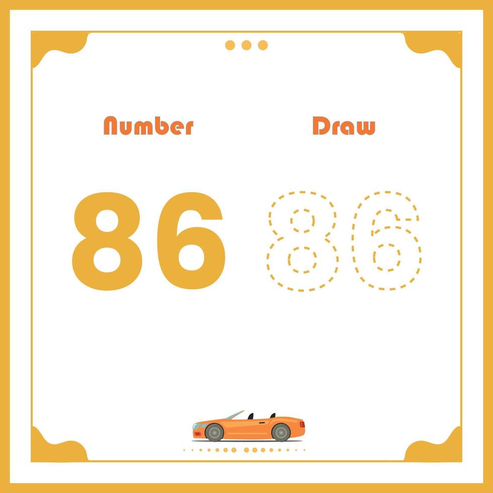 Number Drawing for Kids Fun Outline Vector Preschool Number Illustration for Kids Learning Activity for Back to School Number Coloring Book