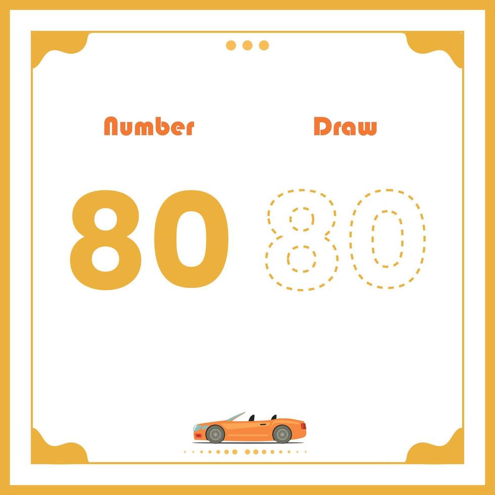 Number Drawing for Kids Fun Outline Vector Preschool Number Illustration for Kids Learning Activity for Back to School Number Coloring Book
