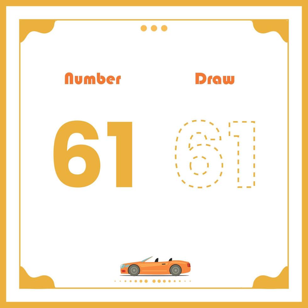 Number Drawing for Kids Fun Outline Vector Preschool Number Illustration for Kids Learning Activity for Back to School Number Coloring Book