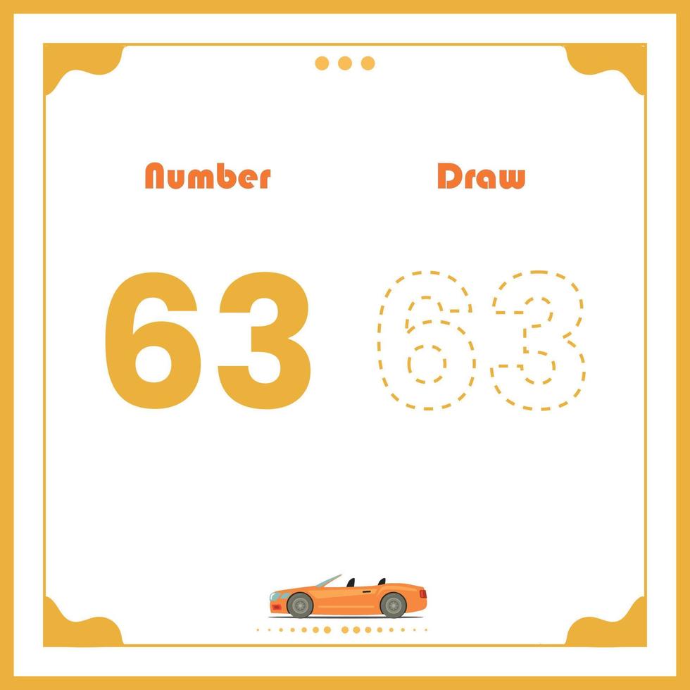 Number Drawing for Kids Fun Outline Vector Preschool Number Illustration for Kids Learning Activity for Back to School Number Coloring Book