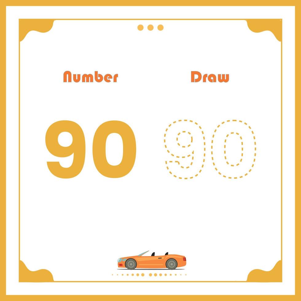 Number Drawing for Kids Fun Outline Vector Preschool Number Illustration for Kids Learning Activity for Back to School Number Coloring Book