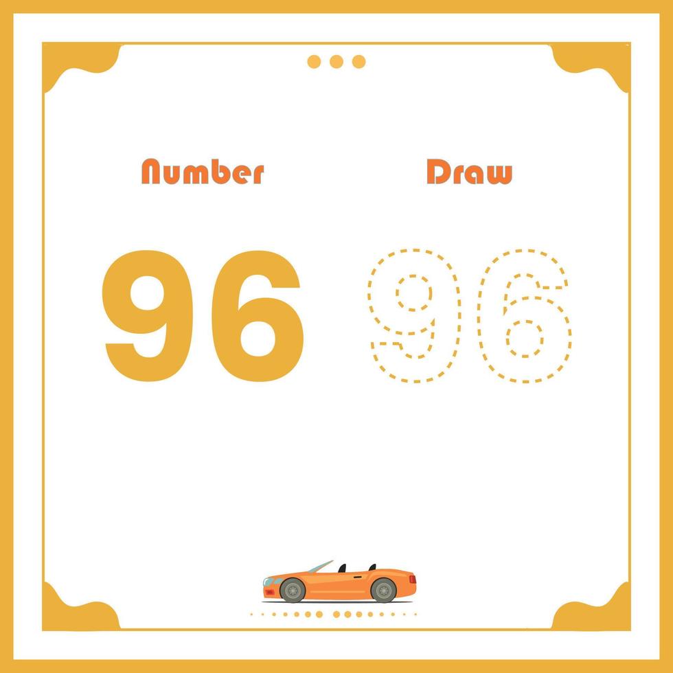 Number Drawing for Kids Fun Outline Vector Preschool Number Illustration for Kids Learning Activity for Back to School Number Coloring Book