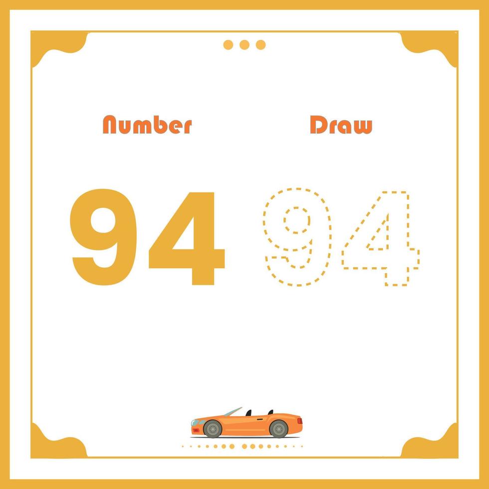 Number Drawing for Kids Fun Outline Vector Preschool Number Illustration for Kids Learning Activity for Back to School Number Coloring Book