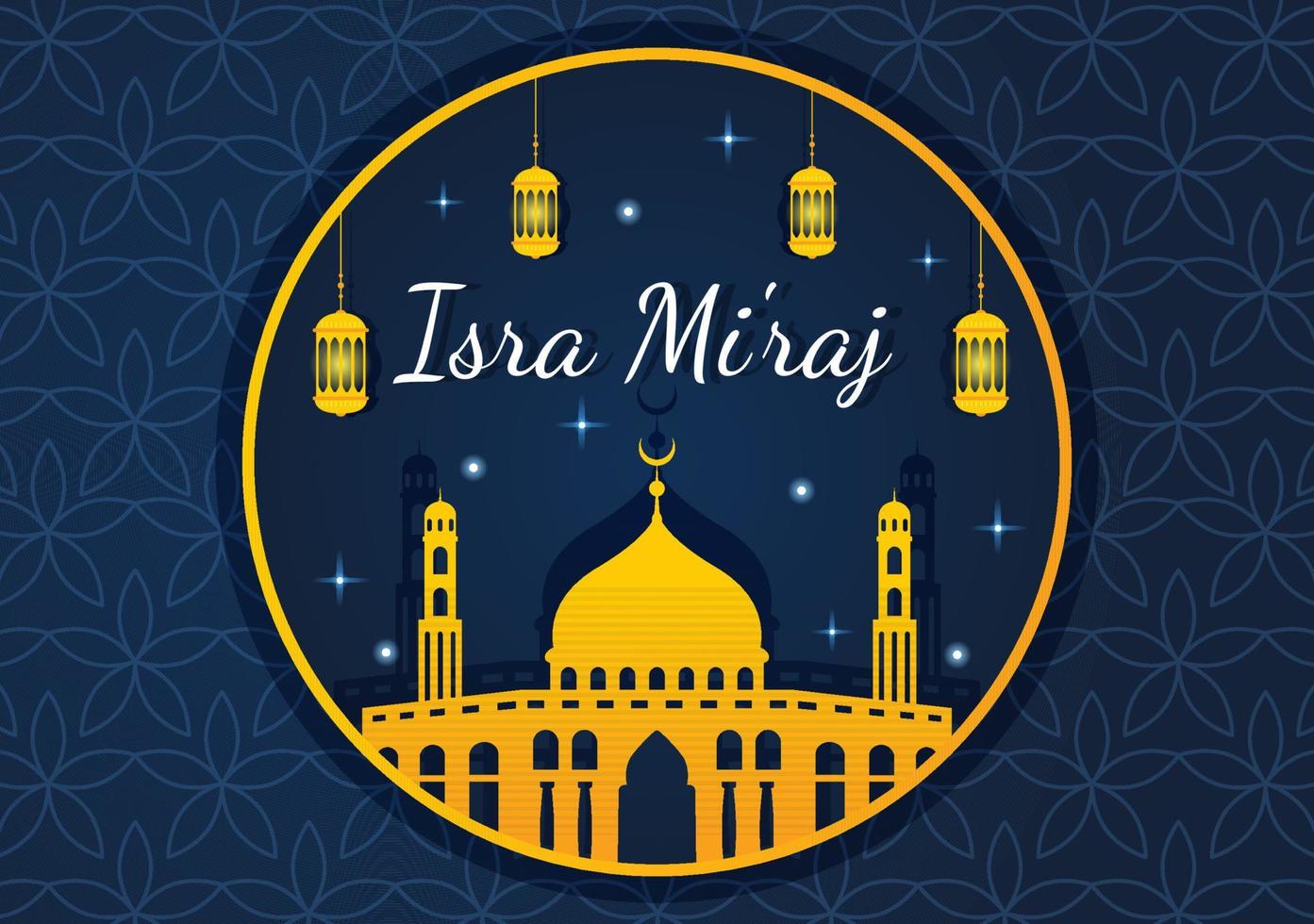 feliz isra miraj nabi muhammad sierra plantilla dibujada a mano ilustración plana de dibujos animados adecuada para tarjetas de felicitación, carteles y pancartas vector