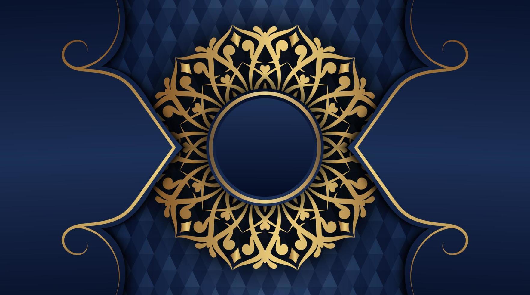 fondo de lujo azul oscuro y decoración dorada vector