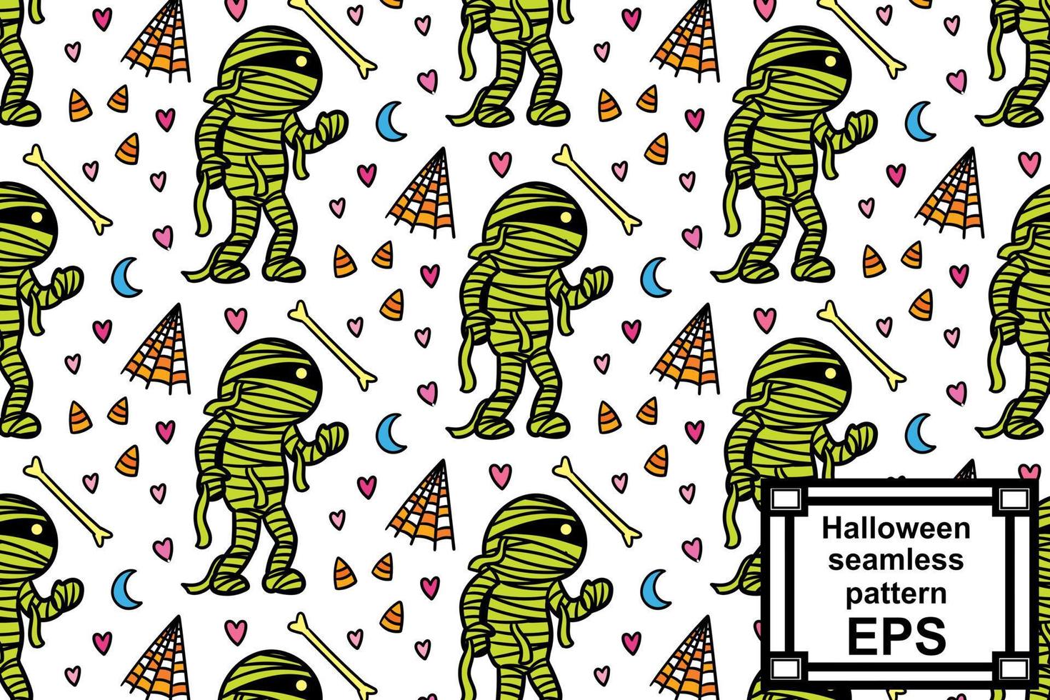 Mummy and ghost, cute monsters to celebrate Halloween wallpaper, wrapping, print, art, etc vector