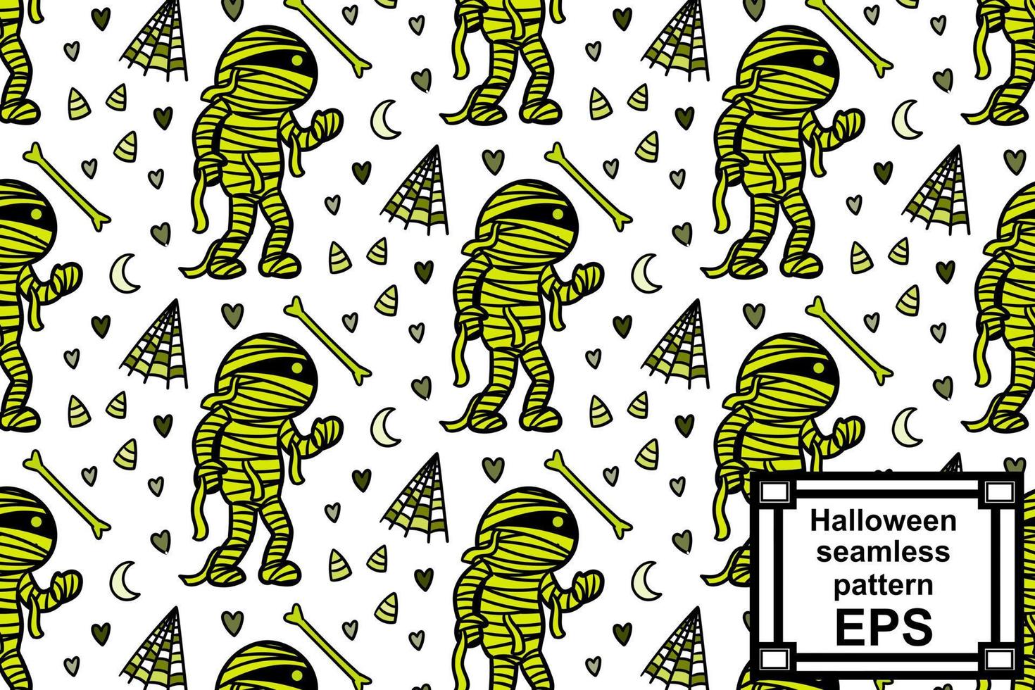 Mummy and ghost, cute monsters to celebrate Halloween wallpaper, wrapping, print, art, etc vector