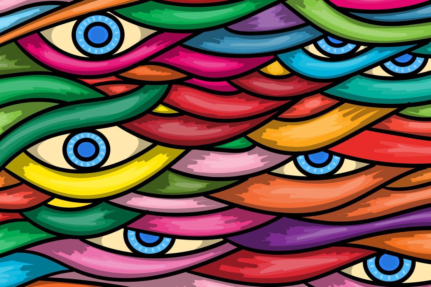 A mummy eyes background for halloween celebrations. Drawing, hand drawn, illustration, abstract vector