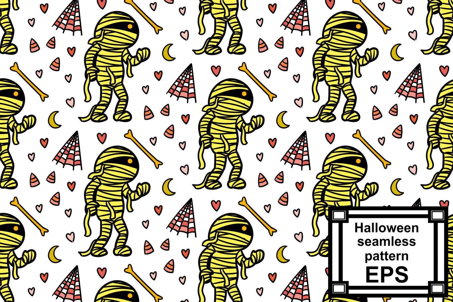 Mummy and ghost, cute monsters to celebrate Halloween wallpaper, wrapping, print, art, etc vector