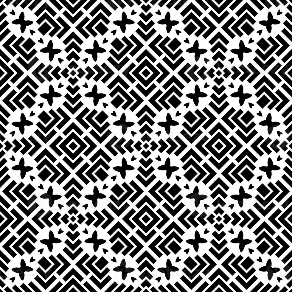 patrón lineal monocromático, diamante, cuadrado, fondo vectorial sin costuras.rombo negro sobre fondo blanco foto