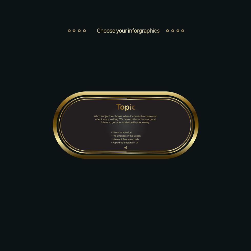 A Luxury buttons template design, a rounded option button design. Modrn Concept of successive step of business project development element, process banner design. an infographic design template vector