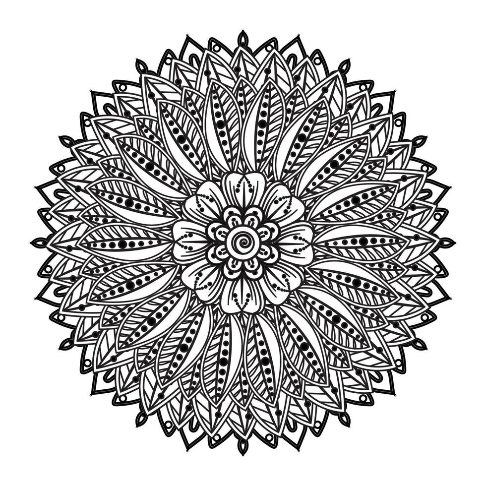 patrón circular en forma de mandala para henna, mehndi, tatuaje, decoración. adorno decorativo en estilo étnico oriental. página de libro para colorear. vector