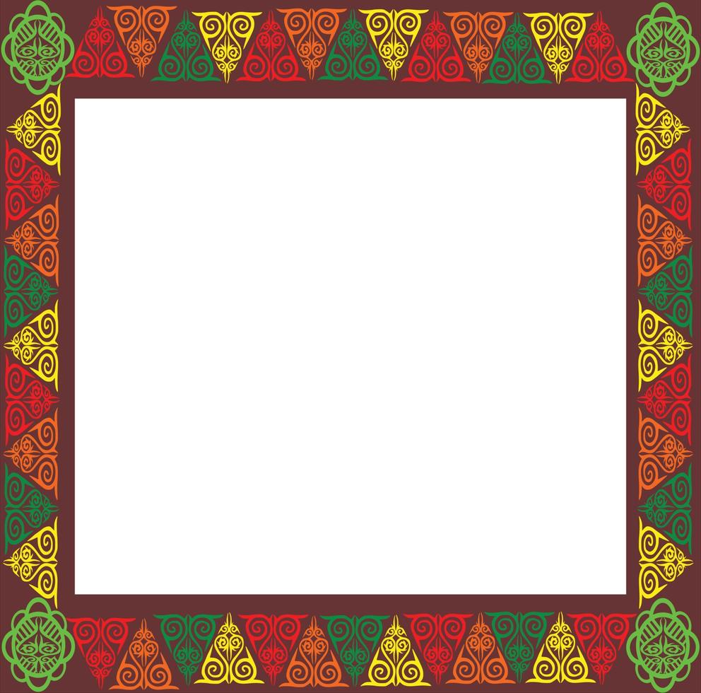 Vector image of frame with batik pattern