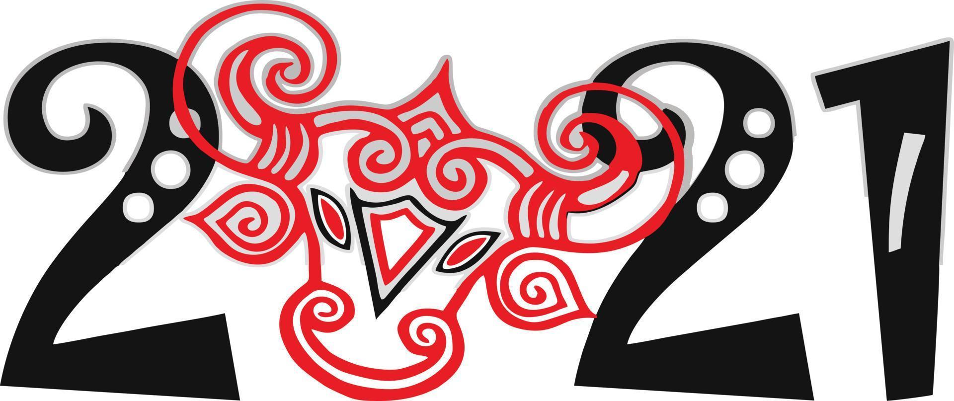Vector abstract design of the year 2021
