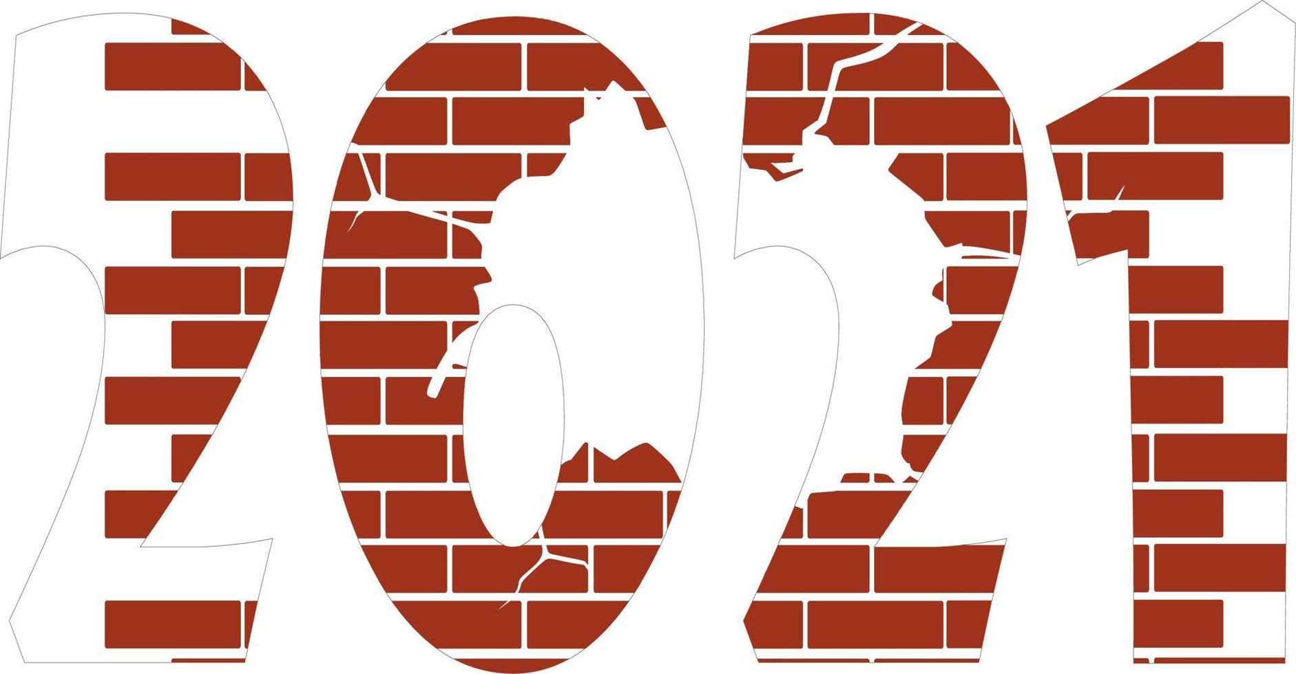 Abstract image with object 2021 vector