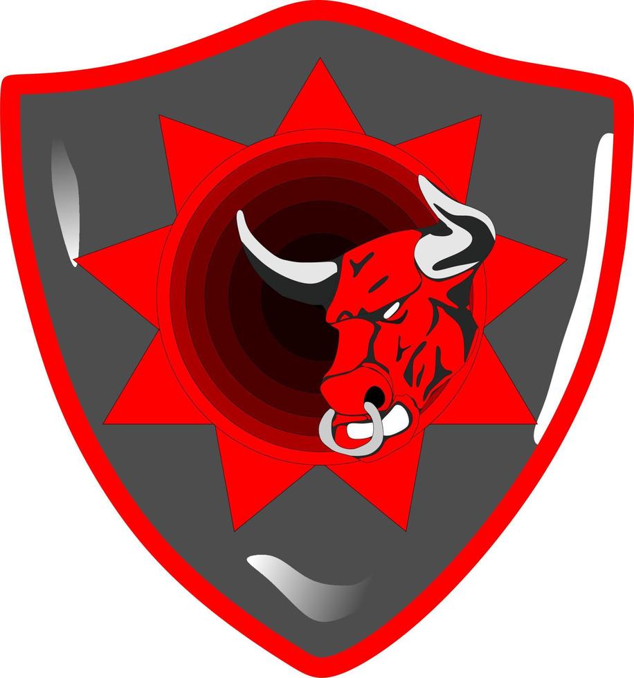 Logo image of a combination of a red bull and a shield vector