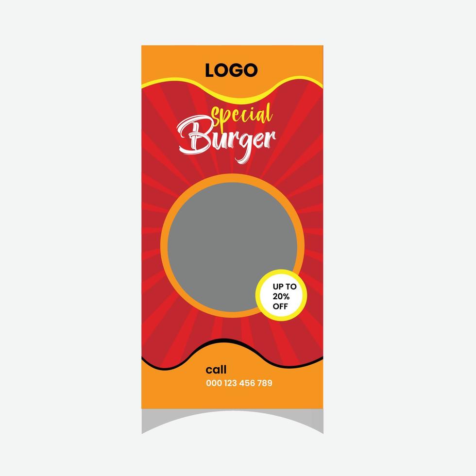 Food roll banner template design vector