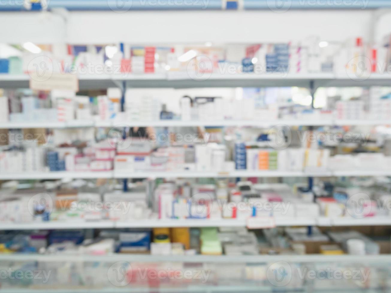 pharmacy drugstore shop interior blur background photo