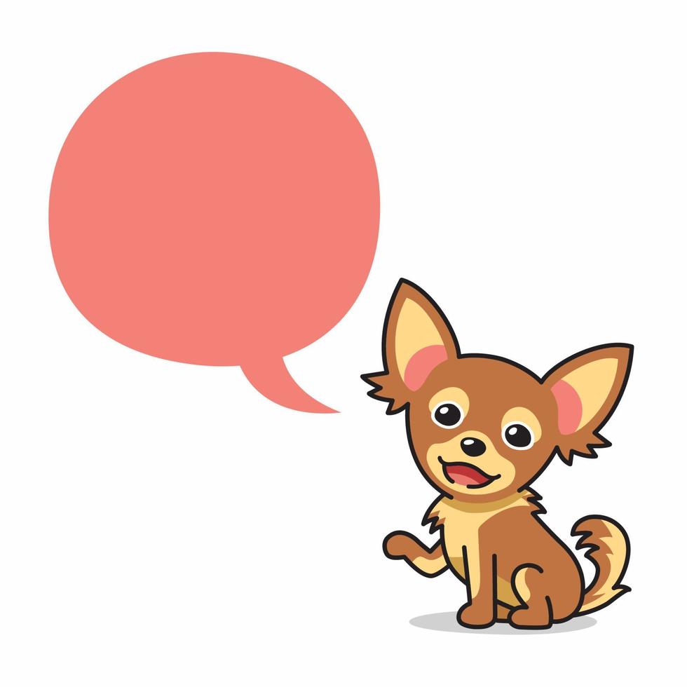 Cartoon character chihuahua dog with speech bubble vector