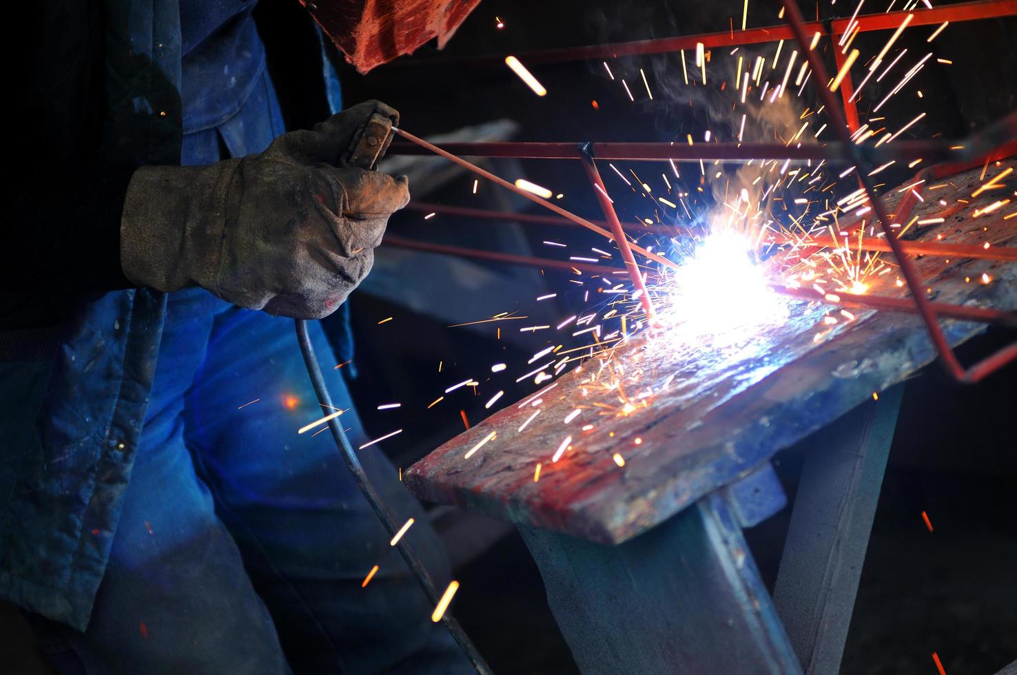 Welder working view photo