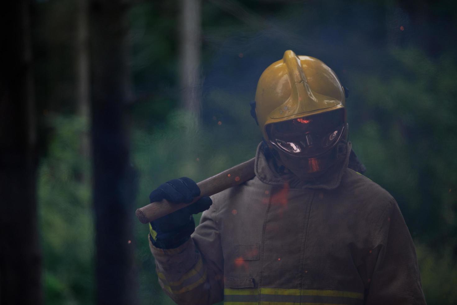 firefighter portrait view photo